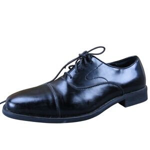 Thom McAn Pressley Men's 8 Black Leather Oxford Dress Shoes Classic Comfort